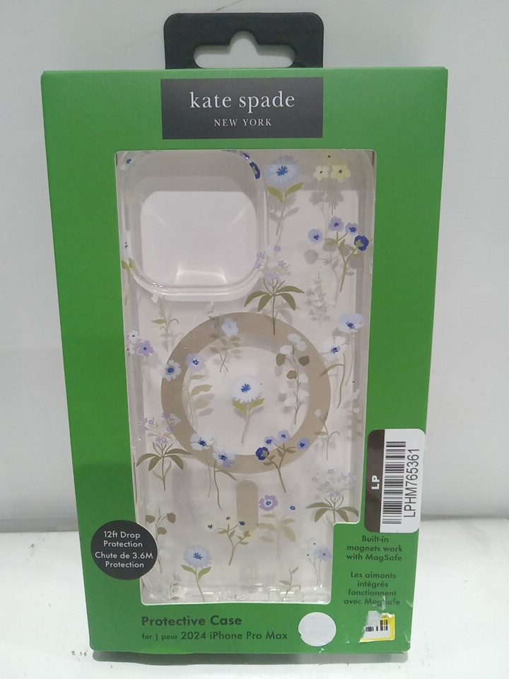 Kate spade new york protective MagSafe case for 2024 iPhone 16 Pro Max - Clear Blue Flowers (Model: KS054466-05) image 2