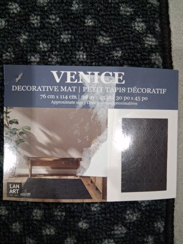 lan art venice decorative area mat - 30"x45" - black (model: 1185383) image 3