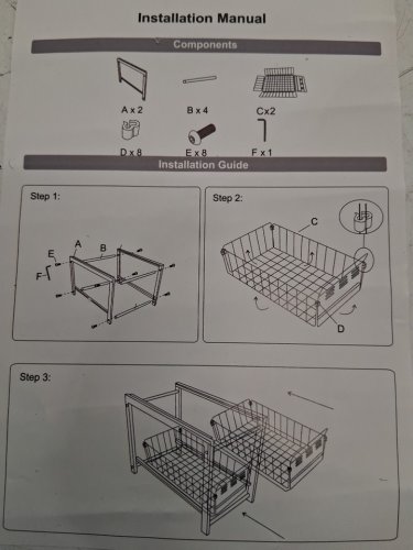 2-TIER STEEL WIRE COUNTERTOP STORAGE RACK WITH WOOD-LOOK FRONT PANELS - 12.5" X 14.5" - WHITE (MODEL: XGBR-TZKSUSRRWB2HW) image 5