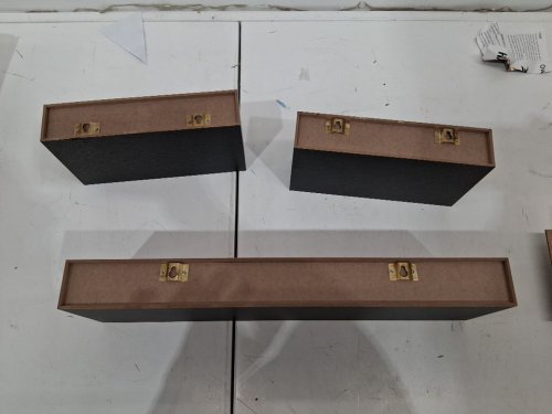 3pc wooden wall mounted floating shelves set - black image 3