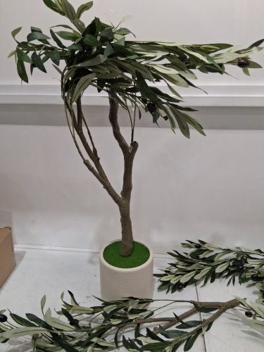 PUFFORO artificial faux botted olive tree with branxhes and fruits - 5ft image 4
