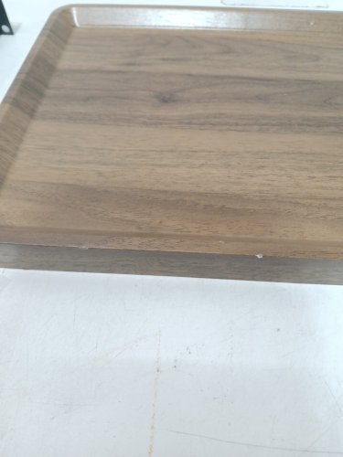 rolling c-shaped laptop table for bed/couch - black/brown image 5