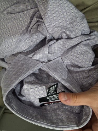 MEN'S Kirkland SIGNATURE TAILORED FIT LONG SLEEVE DRESS SHIRT - Large (16.5 x 34/35) - purple plaid (STYLE: 3918212) image 2
