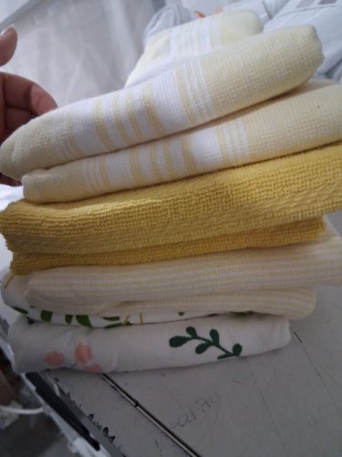 8PK MIKASA KITCHEN TOWELS - 17"X28" - YELLOW/ WHITE (MODEL:3400550) image 3
