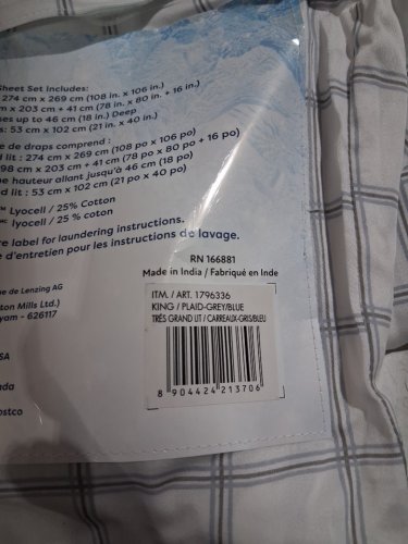 6PC SLUMBERCHILL COOLING SHEET SET - KING - GREY /BLUE/ WHITE PLAID (STYLE : 1796336) image 2