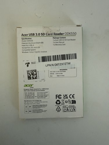 ACER USB 3.0 SD CARD READER - GREY (MODEL: ODK550) image 3