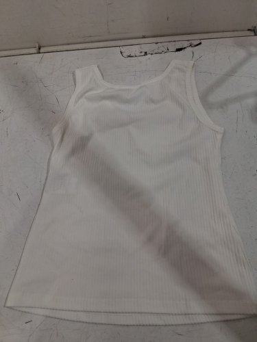 women's natali bolgar ribbed tank top - medium - white image 3