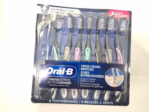 7pk oral b cavity prevention cross action criss-cross bristle - soft toothbrushes - Assorted colors image 2