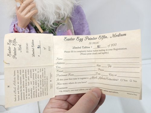 Mark Roberts Easter Egg Painter Elfin Doll Collectible - 18" image 6