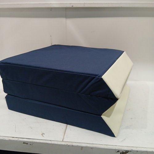 TRI FOLDING MULTI PURPOSE Foam Mattress - 24"X 72" - BLUE/CREAM image 3
