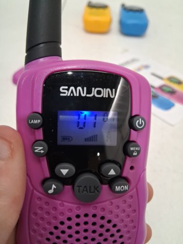 3pk kids sanjoin walkie talkies - 5.5" - blue/pink/yellow (model: t-388) image 4