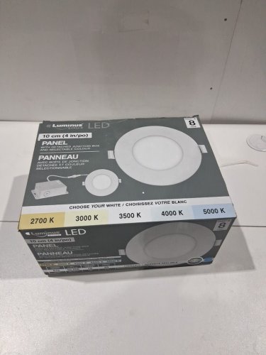8PK LUMINUS ELITE LED 4" LIGHT PANEL WITH DETATCHED JUNCTION BOX & SELECTABLE COLOUR - 2700K/3000K/3500K/4000K/5000K, 820LM - WHITE (MODEL: 5850008/PP2144J8A) image 2
