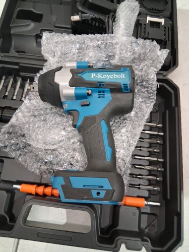 P-Koyebolt Cordless Impact Impact Gun driver kit with batteries and accessories - 740ft/lbs - blue/black image 3