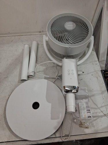 airmate 2-in-1 table & stand air circulation fan WITH REMOTE - 32 adjustable wind speeds - white (model: fa20-rd239) image 3