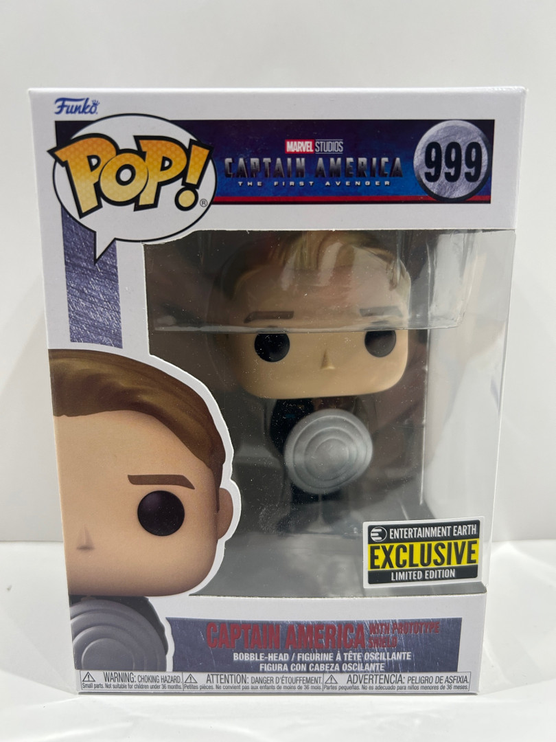 Funko pop! **earth exclusive** marvel studios captain America the first avenger - captain America with prototype shield bobble head (#999) image 2