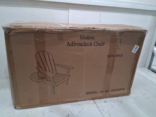 2pk foowin classic folding outdoor adirondack chair with cupholder - 400lbs max - black - (model: jj00501-bk-2pcs) image 4