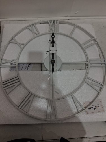 Sorbus Large Wall Clock for Living Room Decor - 24" - white/gold (model:clk-wal-wh) image 4