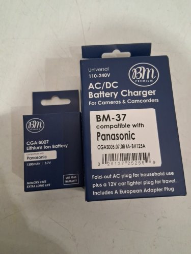 2pc bm premium charger and battery for panasoniic - 3.7v - 130mah - black (model: BM-37/bm-cgas007) image 3