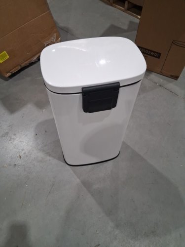 SONGMICS TRASH CAN WITH LID STAINLESS STEEL SMALL WASTE BIN - 8 GALLON - WHITE (MODEL: LTB102W01) image 4