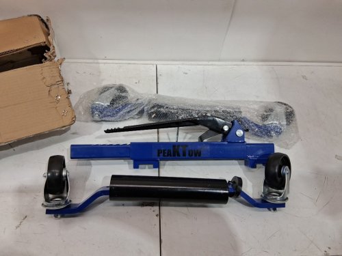 peaktow heavy-duty self-loading vehicle tire positioning dolly with ratcheting foot pedal - 1250lb capacity - blue (model: ptt0111) image 2