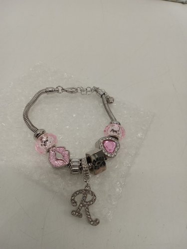 Mean Girls Adjustable Rhinestone Charm Bracelet - OSFM - Silver / Pink image 3