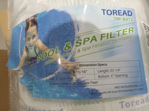 2PK Toread Pool Filter replacement - 8 15/16" x 23 1/4" - 120sq.ft -compatible with hayward and various types (Model: TRF-8412/PLF120A) image 6