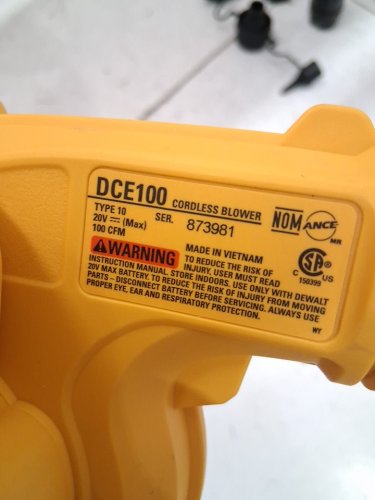 DEWALT 20V MAX Compact Blower *Tool Only* - YELLOW (MODEL: DCE100) image 5