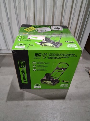 greenworks pro 20" 80v cordless snow thrower with 2.0 ah battery & charger - green (model: snb401) image 7