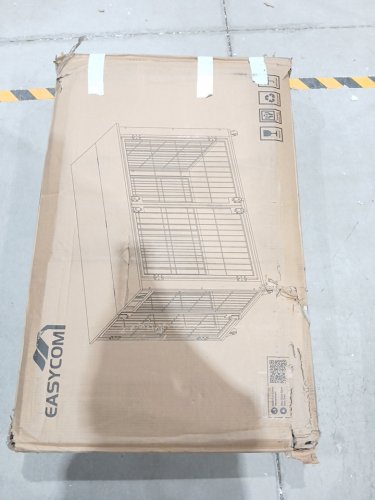Easycom Foldable Dog Crate - For dogs 30 to 60lbs - 41.3" x 25.5" x 28.6" -  Brown/Black image 3