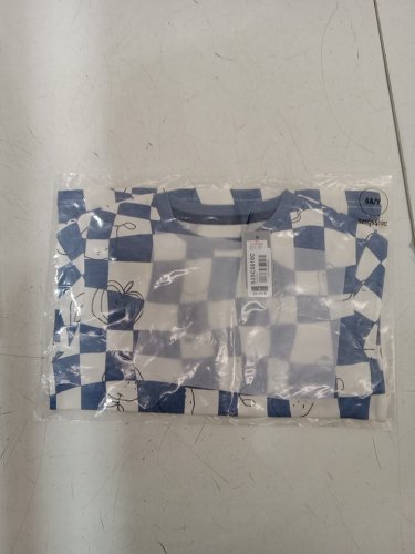 Kid's souris mini crew neck t-shirt - size 4y - blue/white checkered image 2