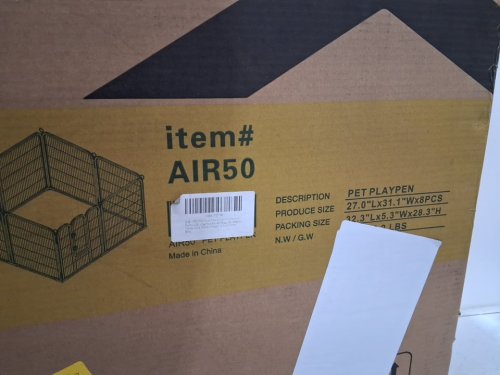 MEDEHOO Heavy Duty Portable Dog Fence/playpen - 8 panels - each panel 31" - 18.7 Sq. FT - black (model: air50) image 4