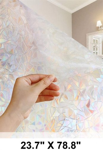 Frosted Non-Adhesive Static WINDOW FILM FOR PRIVACY - 23.7" X 78.8" - CLEAR FROSTED GLASS image 2