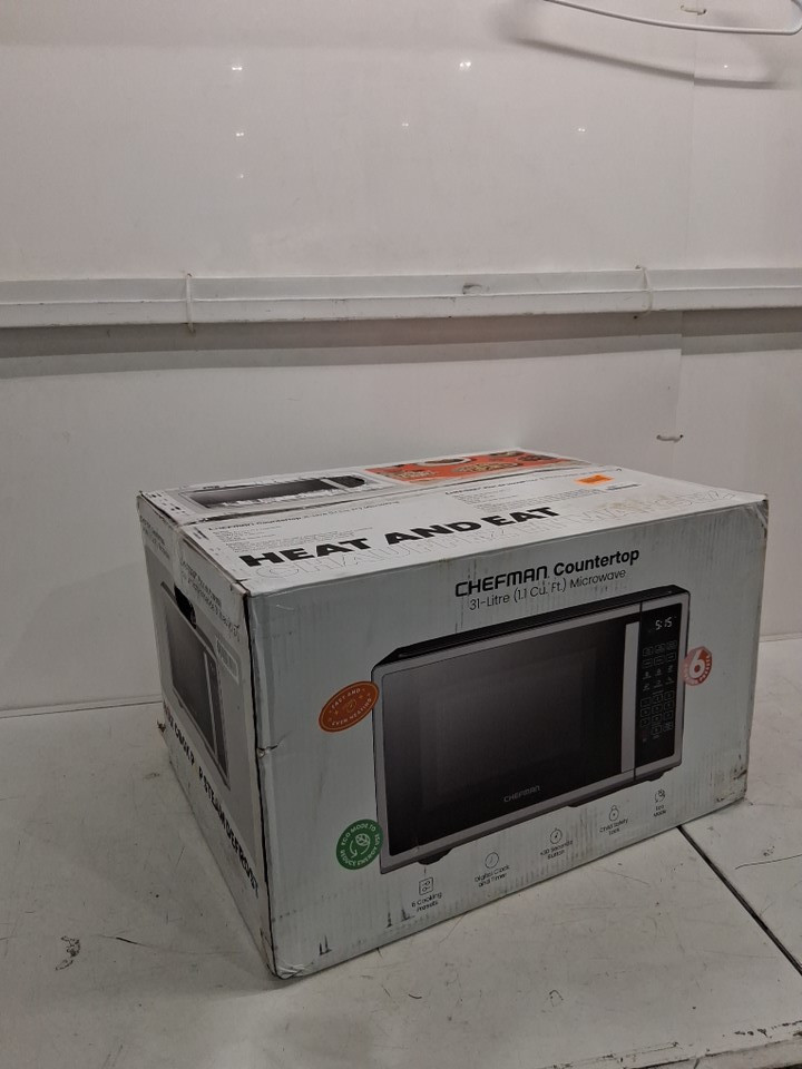CHEFMAN 10 power levels eco mode child safety lock countertop microwave - 1000W - 1.1 cu.ft - stainless steel - (MODEL:RJ55-SS-11-CK-CA) image 2