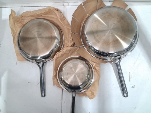 3PC GREENPAN SPECTRA HYBRID CERAMIC NON-STICK SKILLET SET - 8" | 10" | 12" - GREY (MODEL: 1901845) image 5