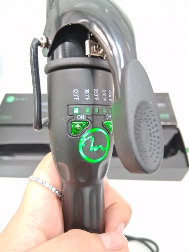 mint hair extra long professional curling iron - 1.5" - black/green ( model: mvk23-150) image 4
