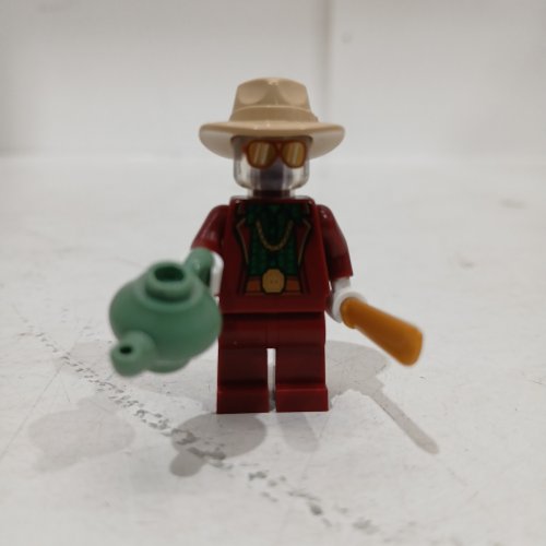 LEGO NINJAGO COLLECTIBLE MINI FIGURE WITH ASSORTED WEAPON / TOOL - MR. PALE, CLEAR LEGO HEAD image 2