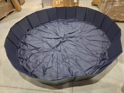 Petace Foldable Dog Pool, for Indoor and Outdoor - 63" x 12" - blue/grey image 3