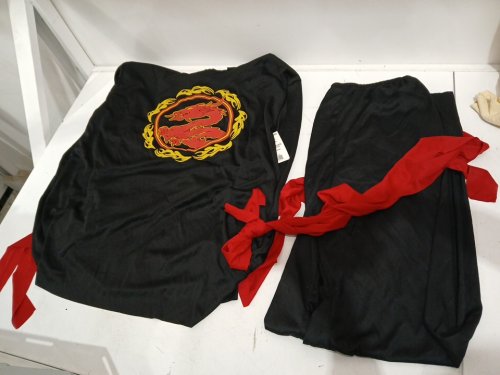 4PC MEN'S RUBIES BLACK NINJA WARRIOR COSTUME - MEDIUM LARGE - BLACK (STANDARD) image 2