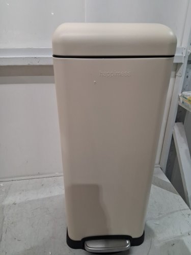 happimess Betty Retro Step-Open Trash Can with Fingerprint Resistant Soft-Close Lid - 30L -  almond/cream (model:HPM1007F) image 4