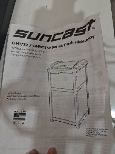 Suncast Plastic Trash Can HIDEAWAY - 33 Gallon - 31'' X 17'' - BLACK (MODEL: GHW1732C) image 6