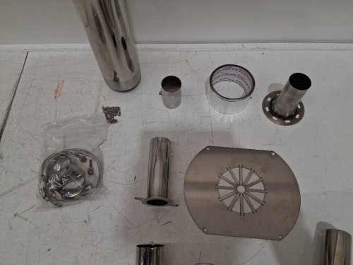 Upgraded Stainless Steel Generator Exhaust Muffler Extension Kit - 3 Universal Adapters - silver image 5