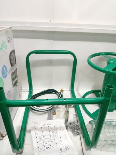 Garden Hose Reel Cart with Wheels - 300FT MAX HOSE - GREEN (MODEL: XJ-50-GREEN) image 4