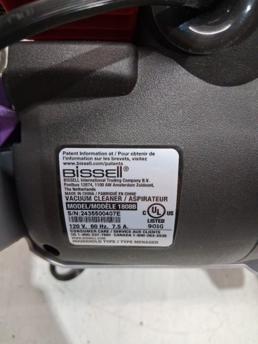 BISSELL AEROSWIFT TURBO UPRIGHT corded VACUUM WITH CLEANING TOOLS - PURPLE/GREY (MODEL: 1808B) image 10