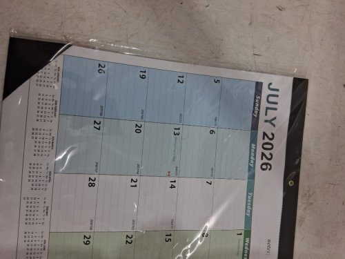 Large Wall Calendar and planner - July 2026  to December 2027 - 21" X 16" -  Multicolor image 4
