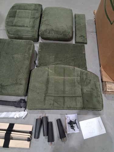 Corduroy Upholstered Armchair  With Thick Padded Seat - GREEN (model: usacbaggr) image 7
