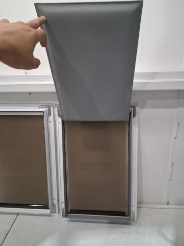 PETSAFE EXTREME WEATHER ENERGY EFFICIENT ALUMINUM PET DOOR –INSULATED FLAP SYSTEM - LARGE, WHITE (MODEL: ZPA19-16854) image 6