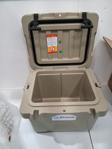 COSTWAY insulated ice cooler with 2 cup holders and 24-can capacity - 16 quart - khaki (model: OP70036CF) image 6