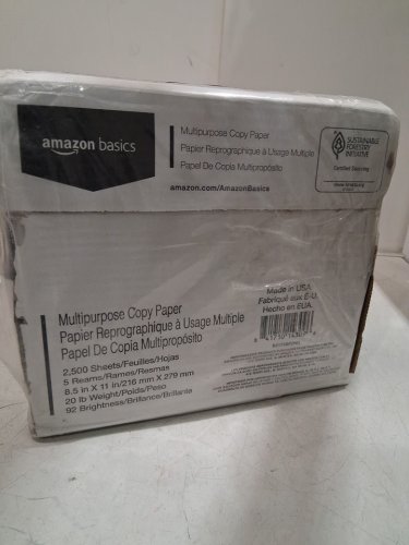 2500PK AMAZON BASICS MULTIPURPOSE COPY PAPER FOR OFFICE USE - LETTER SIZE (8.5" X 11") - WHITE image 2