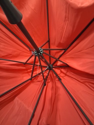 SONGMICS PATIO UMBRELLA WITH TILT AND CRANK MECHANISM - 9FT - RED (MODEL: GPU09RDV1) image 8