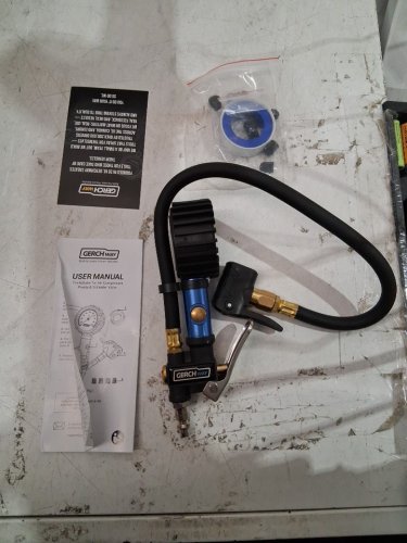 3-in-1 bicycle tire inflator and pressure gauge Schrader to Presta Valve - 100 PSI - BLUE/BLACK (MODEL: AIG-B-R5) image 3
